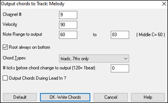 output chords to track